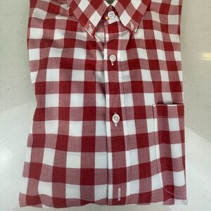 Red and White Checkered Men's Shirt Large